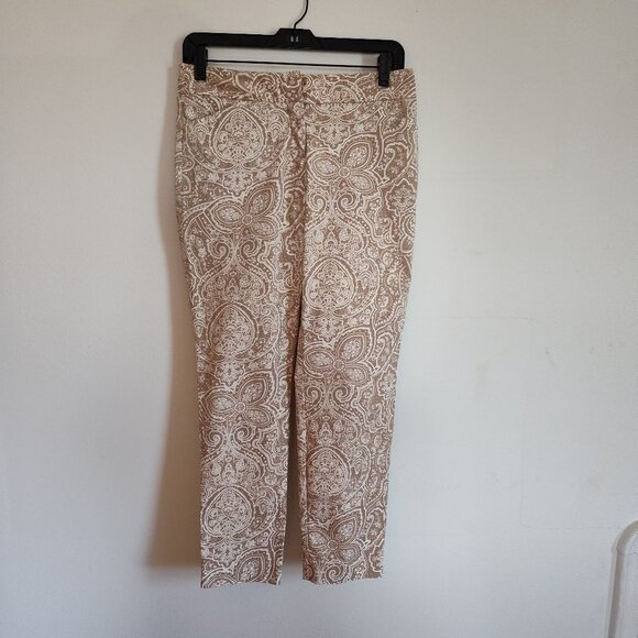 Ladies Petite SZ 4P Charter Club Beige/Ivory Ankle Pant - Picture 1 of 5